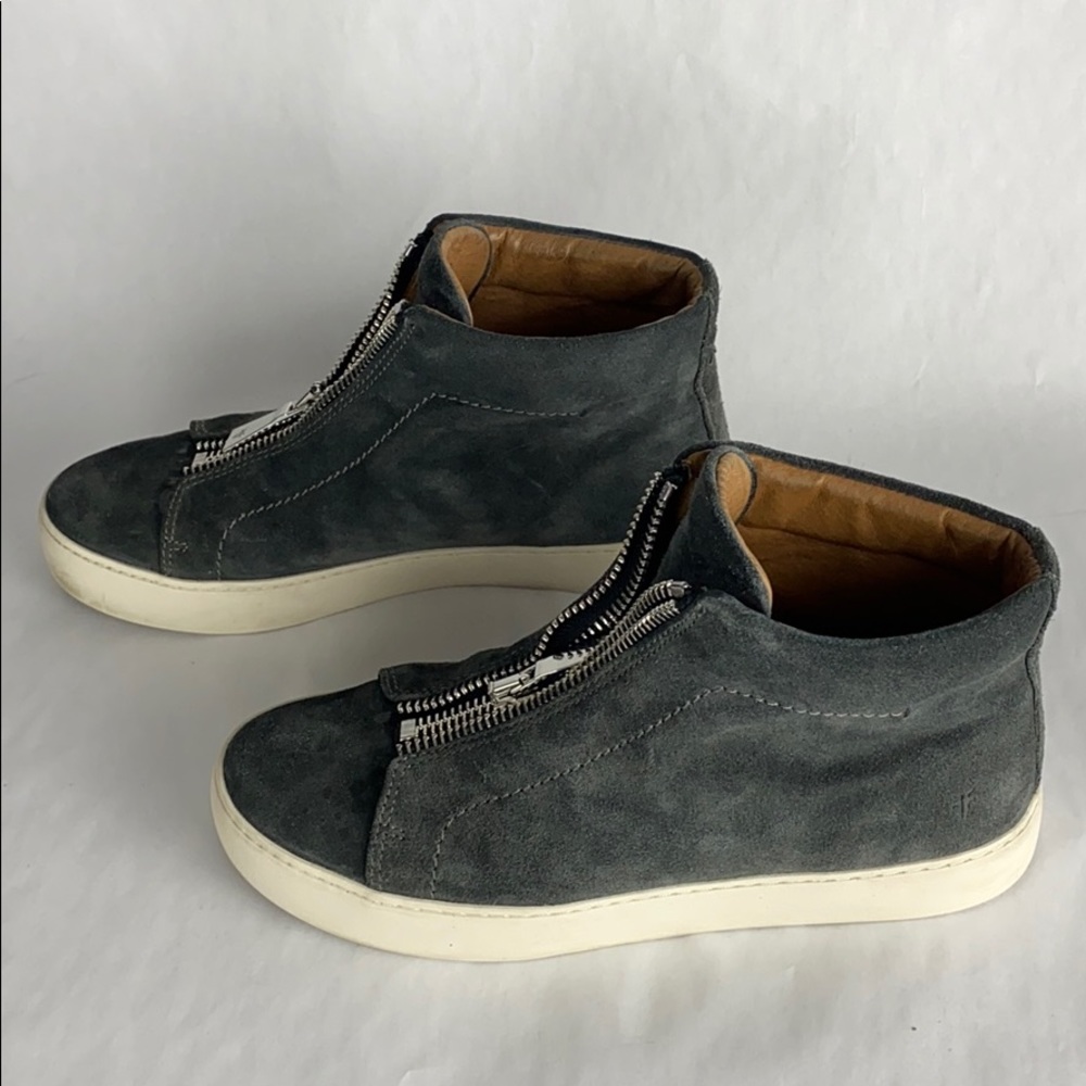FRYE grey Lena zip up high top sneaker 8.5